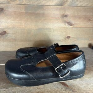 kalso earth faroe lotus womens size 9 shoes black leather comfort mary janes